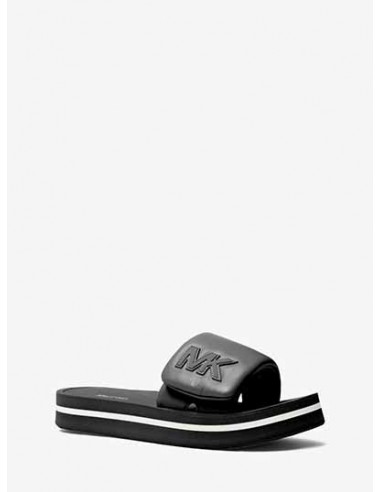 Faux Leather Platform Slide Sandal
