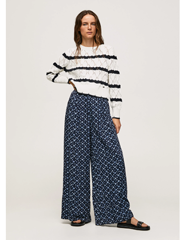 PRINTED WIDE TROUSERS