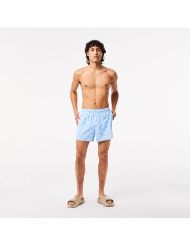 Lacoste men's two-tone swimsuit with printed monogram