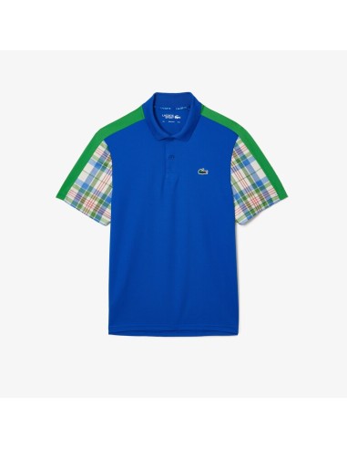 Lacoste men's color block check polo shirt
