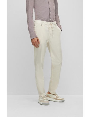 SLIM-FIT TROUSERS IN STRETCH COTTON WITH A PAPER TOUCH