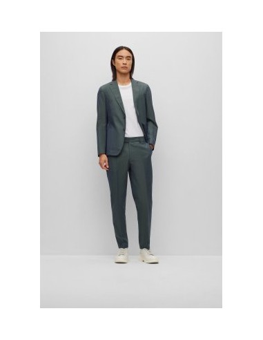 SLIM-FIT SUIT IN A COTTON BLEND WITH MICRO-PATTERN