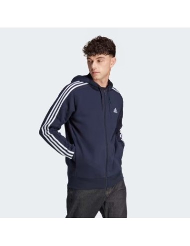 ESSENTIALS 3-STRIPE FRENCH TERRY HOODED JACKET