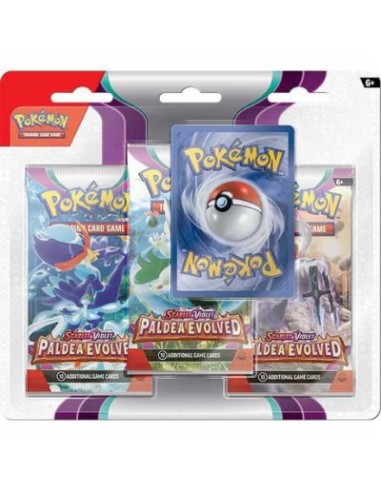 Pokémon TCG: Escarlata y Violeta 2 Paldea Evolucionado 3-Pack Booster Display