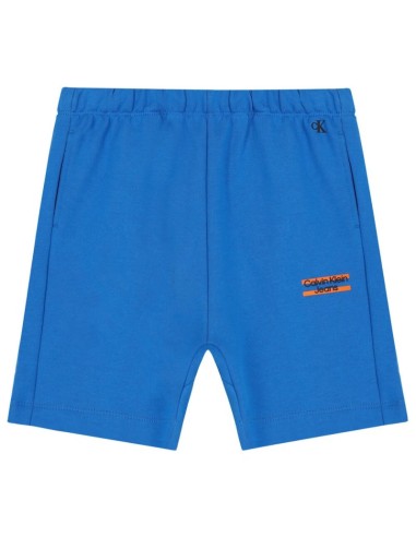 Pantalón corto de niño con logo azul