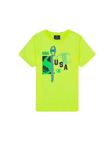 Boys Neon Yellow Cotton Blend Buttercup T-Shirt