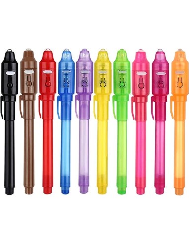 Bolígrafo de tinta invisible Vegena, 14 bolígrafos espía con luz UV