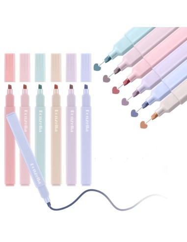 BONZELLA Highlighters Pastel Tip Marker Pens Set-6 Colors