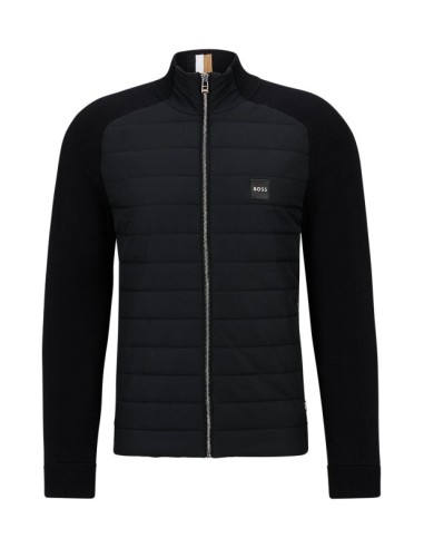 BOSS - Zip-up knitted jacket in a mix of materials