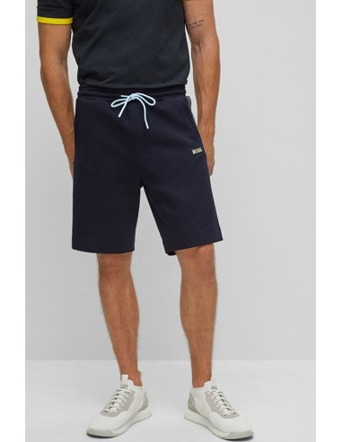 COTTON-BLEND REGULAR-FIT SHORTS WITH MULTICOLOURED LOGO